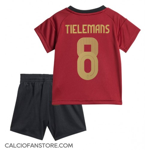 Maglia Calcio Belgio Youri Tielemans #8 Prima Divisa Bambino Europei 2024 Manica Corta (+ pantaloncini)